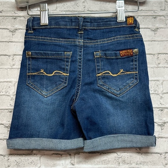 7 for All Mankind Toddler Size 3T Bermuda Cuffed Girls Jean Shorts - Picture 2 of 10
